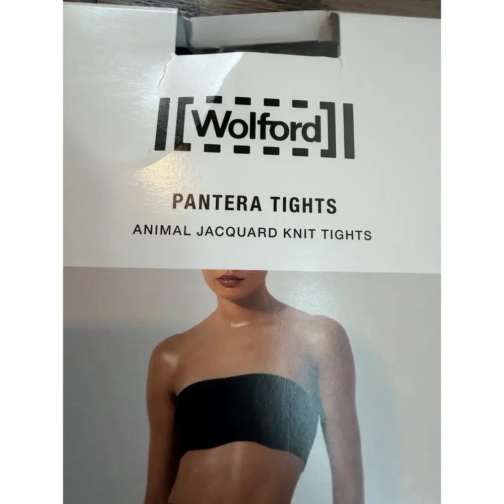 Wolford Pantera Tights Animal Jacqurd Knit Tights M Black $70 NIB